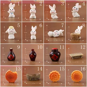 Süße Cartoon Kaninchen Harz Mikrolandschaft Ornamente Miniatur Figur Desktop Dekor Handwerk