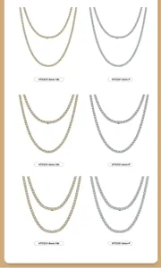 Clásico collar de tenis de circonita cúbica en varios anchos y acabados elegantes.