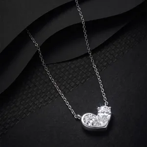 S925 Sterling Silver Moissanite Pendant Necklace For Women Heart Evil Eye Butterfly Geometric Minimalist Jewelry GRA Gift