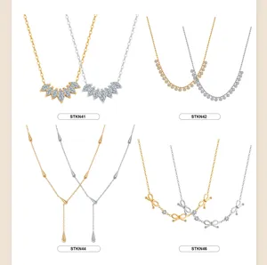 Detailed view of bowknot and marquise stainless steel jewelry styles in gold and silver