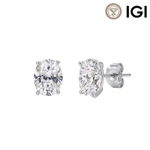 925 Sterlingsilber Ovalschliff Im Labor Gezüchteter Diamant Ohrstecker Minimalistischer Edelstein Schmuck Für Damen