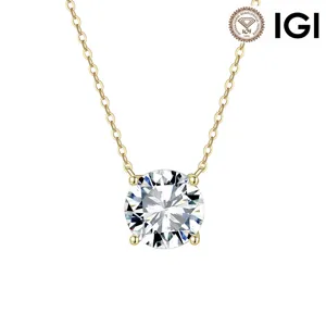 Elegante 18K Goldkette mit einem runden brillanten D-VVS Labor-Diamant-Solitär