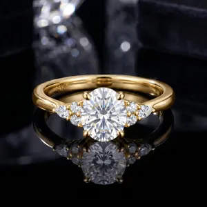 K-Gold Im Labor Gezüchteter Diamant Verlobungsring Für Damen Westlich Luxuriös Vier-Krappen Oval Rund Labor Diamant Ehering Brautschmuck Geschenk