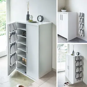 Minimalist 4-tier side-mounted slipper rack for wall and cabinet door entry storage solution
