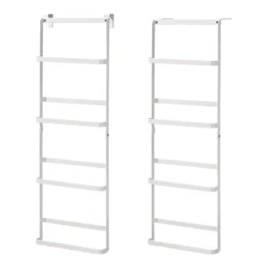 Minimalist white multi-tier over-the-door hanging shoe rack for home slipper storage