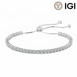 925 Sterlingsilber Labor Diamant Tennis Armband Für Damen Verstellbare Schiebeschnalle D Farbe VVS Geometrischer Schmuck Geschenk