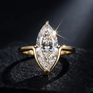 Marquise Schliff Labor-Diamant Ring 10K 14K 18K Gold Labor-Gezüchteter Diamant Verlobungsring D-Farbe VVS Damen Hochzeitsschmuck