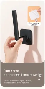 Multifunctional L-shaped wall hook with no-drilling traceless adhesive backing