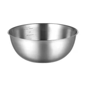 Cuenco mezclador profesional de acero inoxidable 304 con marcas de medición internas para cocina