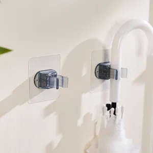 Selbstklebender Wandhalter für Mopp und Regenschirm mit starkem Clip für die Aufbewahrung