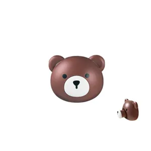 Creative brown bear-shaped retractable cable organizer and punch-free adhesive wall hook