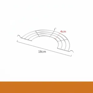 Halbkreisförmiges Abtropfgestell aus Edelstahl für Öl, 18 cm Durchmesser für die Küche.