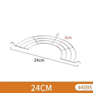 Halbrunde Edelstahl-Abtropfschale mit 24 cm Durchmesser für Küchentöpfe