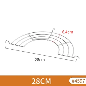 Halbkreisförmiges Abtropfgestell aus Edelstahl für Küchentöpfe mit 28 cm Durchmesser