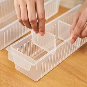 Transparente Kühlschrank-Aufbewahrungsbox mit verstellbaren Trennwänden für die Küche