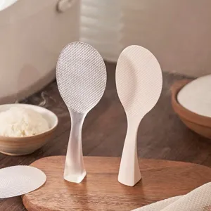 Modern Minimalistisch Kunststoff Reislöffel Vertikal Antihaft Transparent Weiß Stehbar Kochlöffel Verdickt Reisschaufel Küchengeschirr Heimbedarf