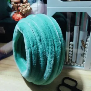 10mm fluffy chenille stems mint green fuzzy pipe cleaners DIY craft material for bouquets