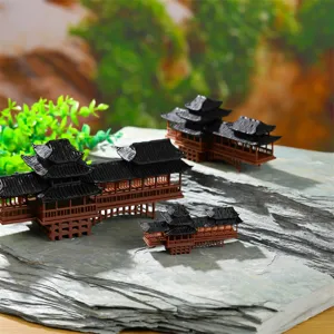 Adorno de Puente de Arquitectura Antigua China Tradicional Puente de Paisajismo de Resina en Miniatura para Pecera Terrario Decoración de Bonsái