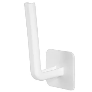 Minimalist white adhesive L-shaped wall hook for multi-purpose kitchen and bathroom storage