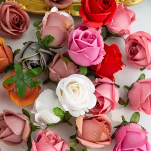 Artificial rose flower heads silk fake flowers for DIY wedding party home decor details