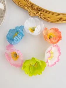 Kunstbloemen Klaproos Hoofden DIY Ambacht Bruiloft Decor Kleurrijke Stoffen Bloemen