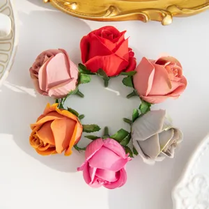 Artificial rose flower heads silk fake flowers for DIY wedding decor and floral arrangements