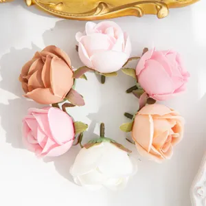 Têtes de roses artificielles en tissu de soie pour accessoires de bricolage chic