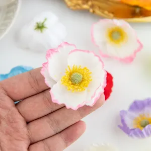 Kunstmatige klaproos bloemhoofd DIY ambachtelijk bloemaccessoire voor bruiloft decor.