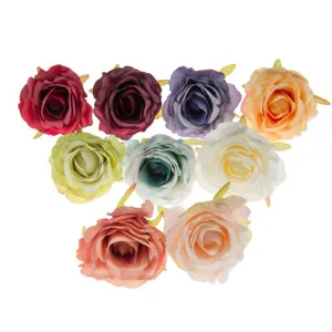 Artificial small rose flower heads silk fake flowers for DIY craft garland wedding decor pack.