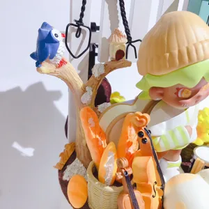 Nahaufnahme Detail der Harz Miniatur Figur, süße DIY Bastelzubehör und Mikrolandschaft Dekoration.