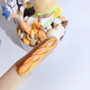 Miniatur Harz Baguette Brot Anhänger für DIY Cremekleber Handyhülle Handwerk Zubehör Dekor.