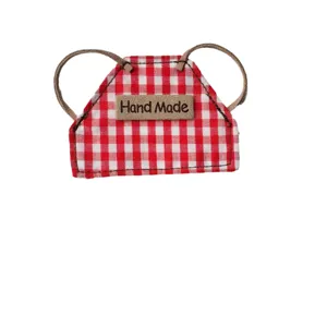 Delantal de muñeca a cuadros rojos y blancos ropa en miniatura disfraz de muñeca mini accesorio