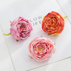 Artificial rose flower head detail close up view, perfect for DIY crafts and wedding decor.
