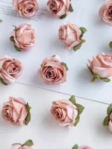 Künstliche Rosenköpfe rosa DIY Basteln Blumen Zubehör für Hochzeit Party Deko