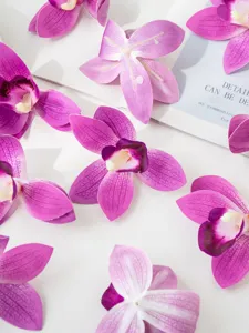 Artificial film cymbidium orchid flower petals close up detail cake decor supplies