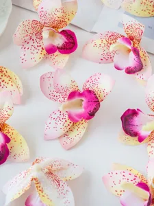 Artificial film orchid flower heads, perfect for cake decor, party display and headdress DIY.