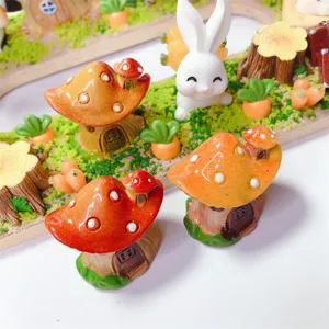 Mignonne figurine miniature maison champignon en résine accessoires pour coque DIY