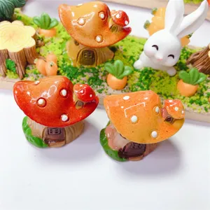 Miniatures de maison de champignon en résine accessoires DIY pour coque de téléphone déco.