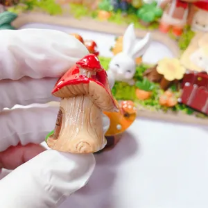 Miniature résine champignon maison DIY artisanat charme coque téléphone décoration jardin féerique
