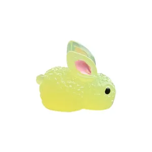 Luminous cute bunny car ornament resin miniature glowing rabbit dashboard decor cute style