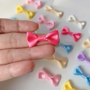 Mini satin ribbon bows DIY craft accessories cute hair ornaments multi colors pack for dogs