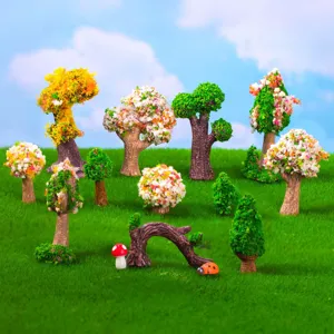 Miniatur Harz Landschaftsbaeume Set fuer Garten Mikro-Landschaft DIY Heimdekoration.