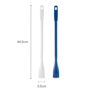 Rascador de espalda de plástico de 44,5 cm en colores blanco y azul, masaje