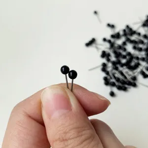 4mm black resin doll eyes straight pin safety eyes for handmade plush toys DIY crafts.