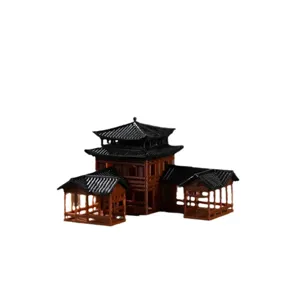 Miniature Chinese ancient architecture model fish tank landscaping ornament tabletop decor.