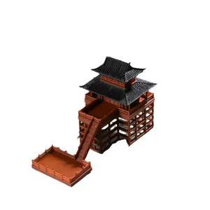 Chinesische antike Architektur Pfahlbau 3D-Modell Mikro-Landschaft Fisch-Tank-Ornament.