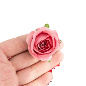 Artificial silk rose flower head for DIY garlands and wedding decoration party backdrop props.