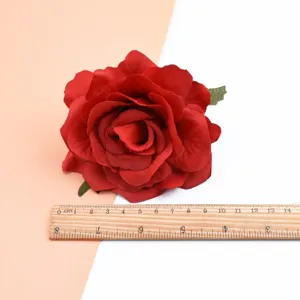 Rote künstliche Rosenblüte für Haarspangen DIY Korsage Hochzeitsdekoration Bastelbedarf