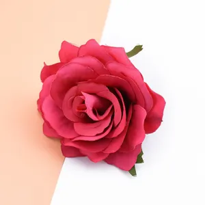 Künstliche Beflockte Stoff-Rosenblüte für DIY-Haaraccessoires und Hochzeitsdekoration.