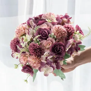 Artificial Hydrangea Peony Flower Bouquet Nordic Fake Floral Arrangement Home Living Room Decor
